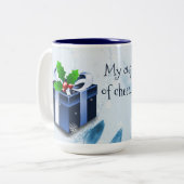 Café cadeau de Noël bleu Mug (Devant gauche)