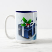 Café cadeau de Noël bleu Mug (Gauche)