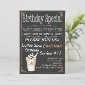 Café Café Boutique Anniversaire Fête Invitation (Debout devant)