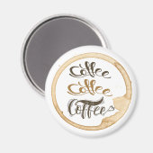 Café Café Café 2¼ Pouce Cercle Magnet (Recto/Verso)