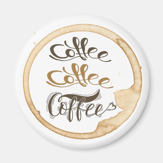 Café Café Café 2¼ Pouce Cercle Magnet (Devant)