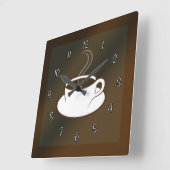 Café Café Café Café Boutique Carré Horloge murale (Angle)