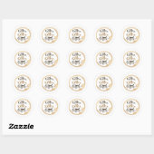 Café Café Café Stickers Classic Rond (Feuille)