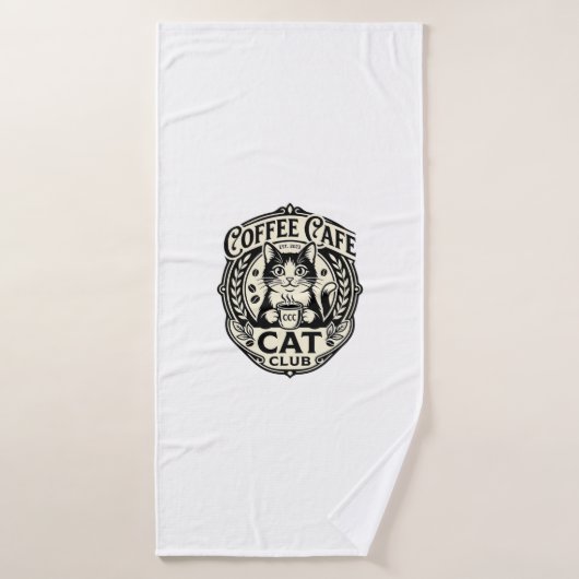 Café Café Chat Drôle Chat Graphique - Café Café Ca (Serviette de bain)