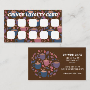 CAFÉ CAFE Cute Logo Carte de fidélité client 10
