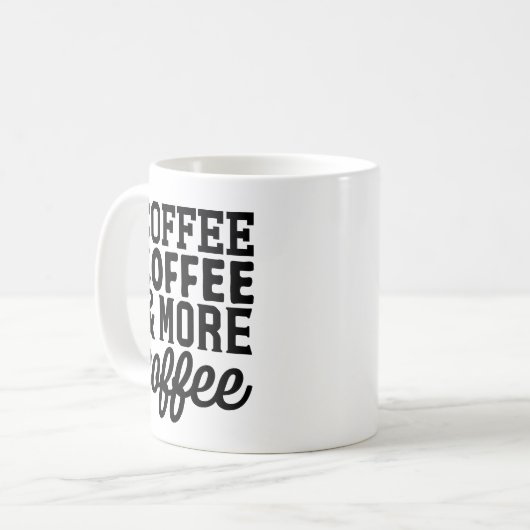 Café, café et plus de café Mug (Devant gauche)