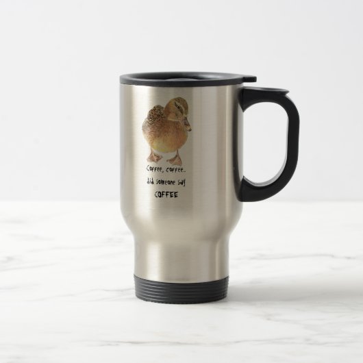Café, Café, Humour Dire Cute Canard Voyage Mug (Droit)