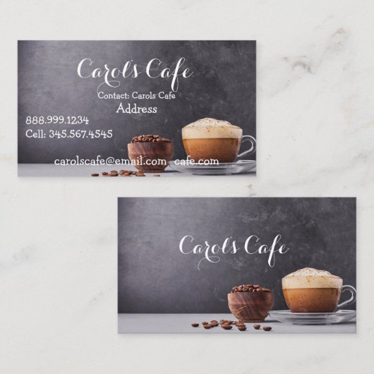 Café Café sur mesure Café Café Carte de visite (Devant / Derrière)