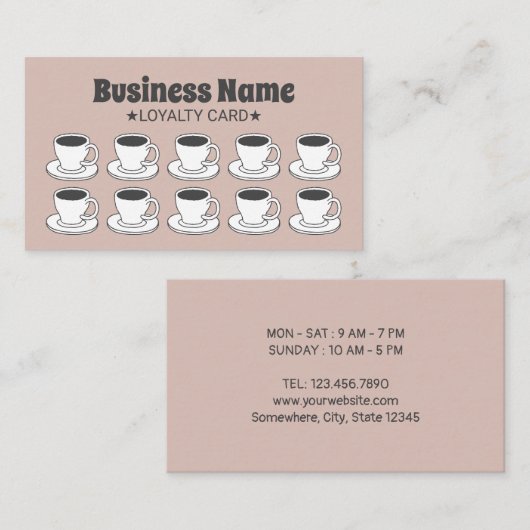 Café Café Tasses à café rose fidélité client (Devant / Derrière)