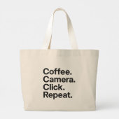 "Café. Camera. Cliquez sur. Répéter." sac fourre-t (Dos)