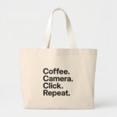 "Café. Camera. Cliquez sur. Répéter." sac fourre-t (Devant)