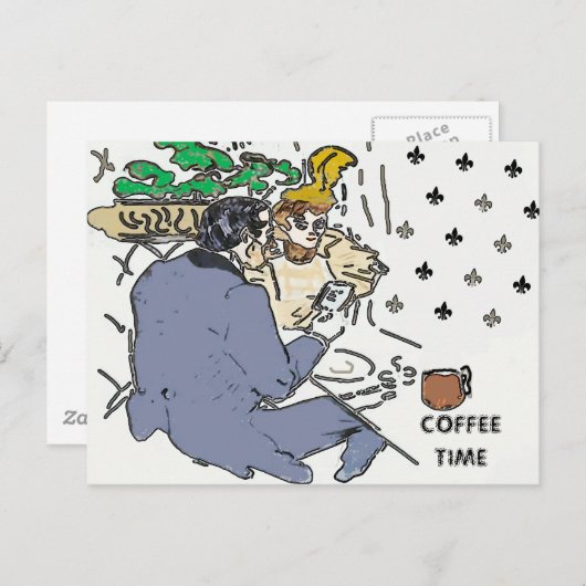 Café,  Carte postale (Devant / Derrière)