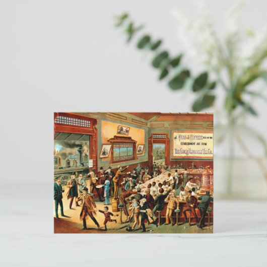 Café - carte postale (Debout devant)