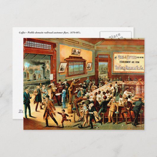 Café - carte postale (Devant / Derrière)