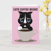 CAFÉ CAT ART CARTE DE SALUT, TOUTE OCCASION BLANC (Fleur jaune)