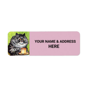 CAFÉ CAT ROSE Retourner Adresse Étiquettes