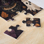 Café Chat Effrayant Café Halloween Puzzle (Côté)