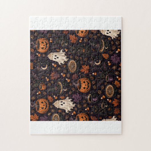Café Chat Effrayant Café Halloween Puzzle (Vertical)