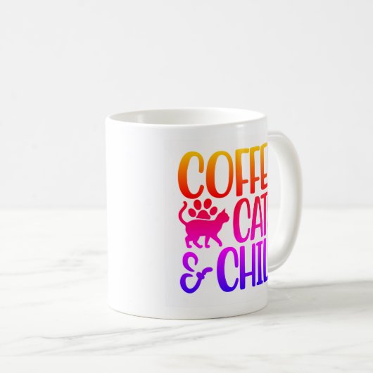 Café, Chats & Chill Mug (Devant droit)