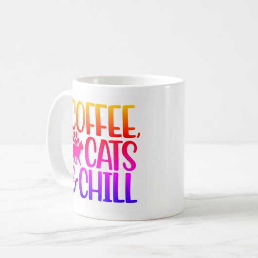 Café, Chats & Chill Mug (Devant gauche)