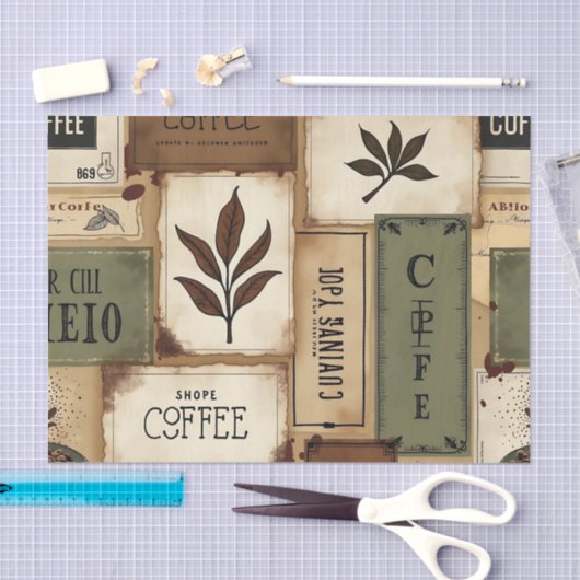 Café Chronicles: Ephemera Coffee Tissuepapier (Craft)