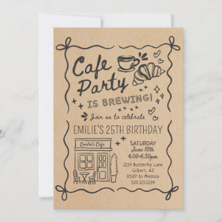 Cafe Coffe Feest Uitnodiging Verjaardag