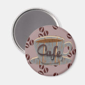 Cafe Coffee Cup and Coffee Beans Magnet (Recto/Verso)