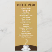 Cafe Coffee Menu Shop Beige en bruine Rack Kaarten (Achterkant)