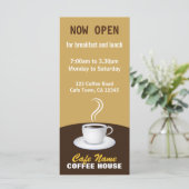 Cafe Coffee Menu Shop Beige en bruine Rack Kaarten (Staand voorkant)