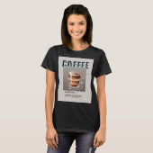 Café con indicaciones de valores nutricionales t-shirt (Voorkant volledig)