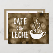 café con leche bokeh briefkaart (Voorkant / Achterkant)