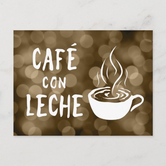 café con leche bokeh briefkaart (Voorkant)