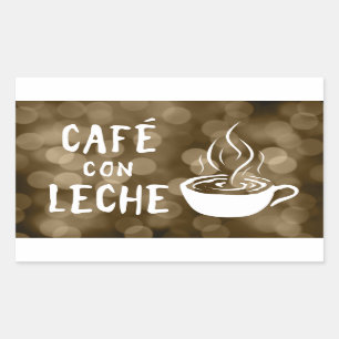 café con leche bokeh rechthoekige sticker