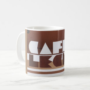 CAFE CON LECHE Café Lait Tan Rim Coffee Mug