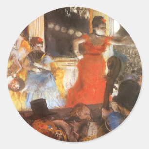 Cafe Concert in Les Ambassadeurs door Edgar Degas Ronde Sticker
