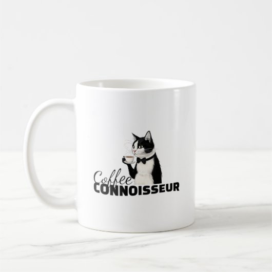 Café Connoisseur Cute Classé Cat Café Mug (Gauche)