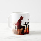 Café, Conversation et amour | Une Mug romantique (Devant gauche)
