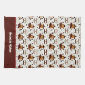 Café Coupe & Pot Motif Serviette de cuisine (Horizontal)