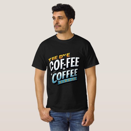 Café cravate-teinture : T-shirt tendance avec Bold (Devant entier)