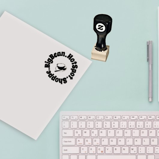 Cafe Cup & Lepel Grote Tekst Rubberstempel