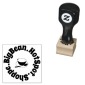 Cafe Cup & Lepel Grote Tekst Rubberstempel (Gestempeld)