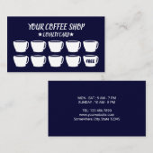Café Cups Navy Blue Café Client Fidélité  (Devant / Derrière)