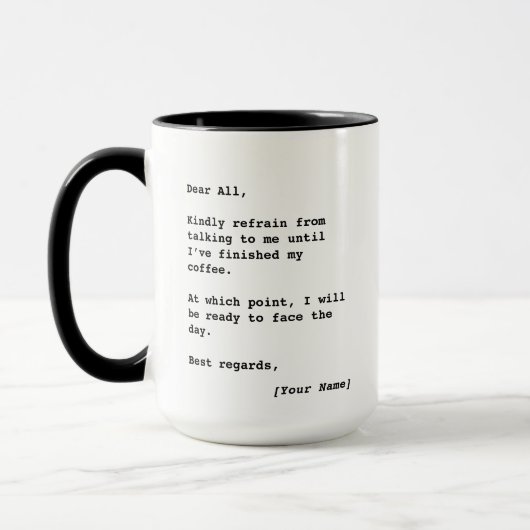 Café D'Abord, Parlez Plus Tard Mug (Gauche)
