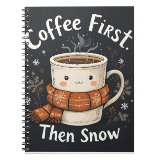 Café d'abord, puis neige – Conception de cahier d'