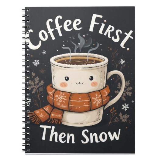 Café d'abord, puis neige – Conception de cahier d' (Devant)