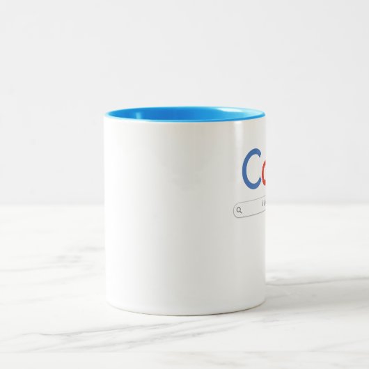 Café Dans Google Police Mug à café à deux tons (Centre)