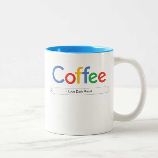 Café Dans Google Police Mug à café à deux tons (Droit)