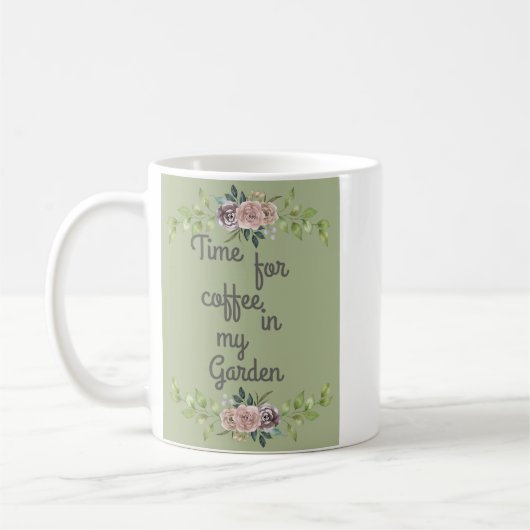 Café Dans La Mug Du Jardin (Gauche)