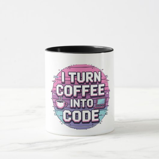 Café dans le code - Retro Pixel Art Mug (Centre)