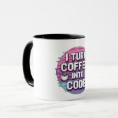 Café dans le code - Retro Pixel Art Mug (Devant gauche)